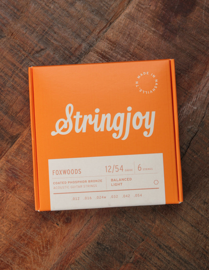 Stringjoy Foxwoods Light Gauge (12-54) Coated Phosphor Bronze Acoustic Guitar Strings