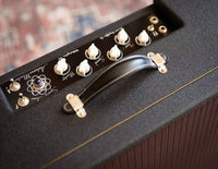 Close up of amplifier control panel