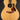 Acoustic guitar with a tortoiseshell pickguard on a black background