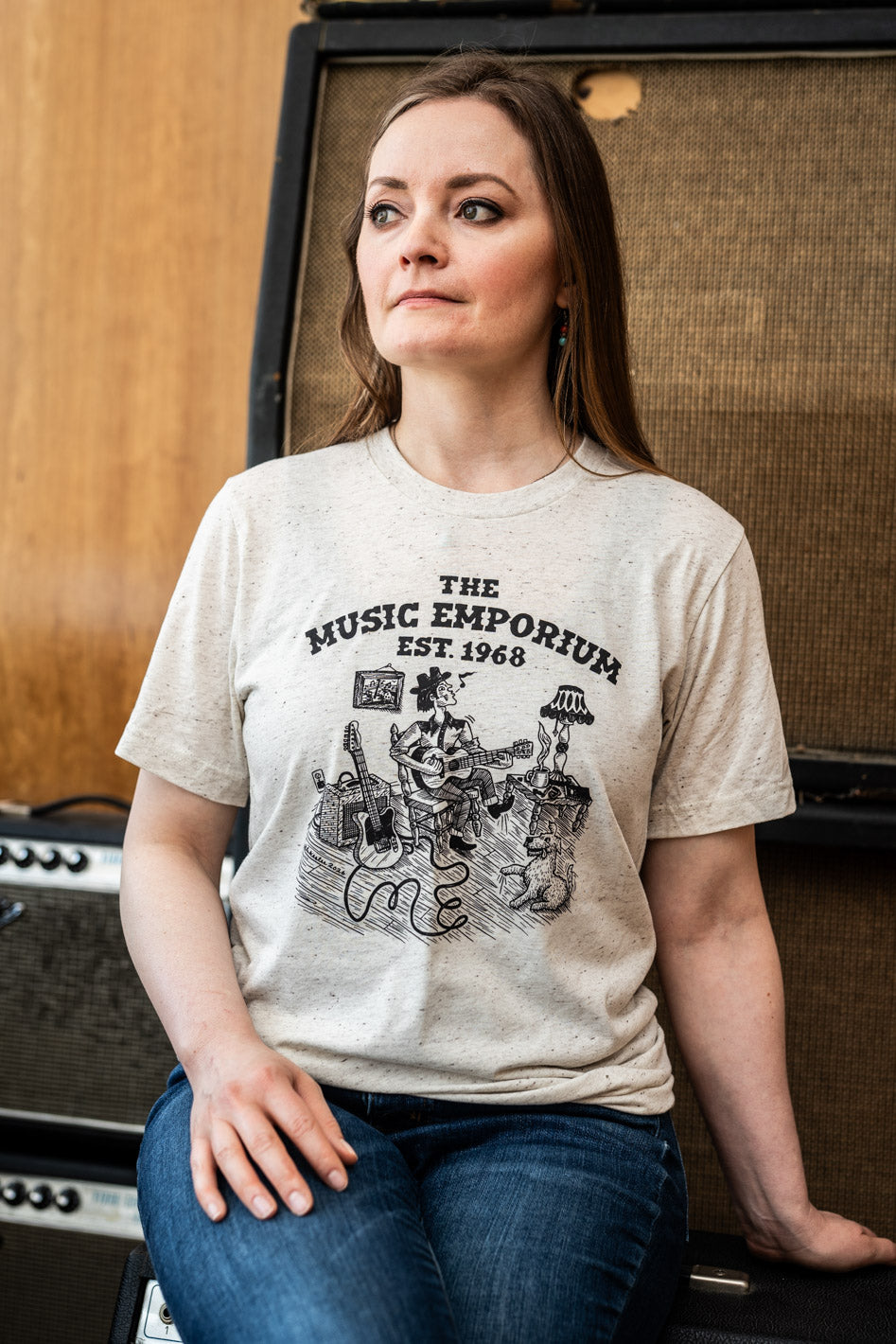 TME Triblend Shirt Oatmeal Dan Blakeslee Guitarist (Unisex)