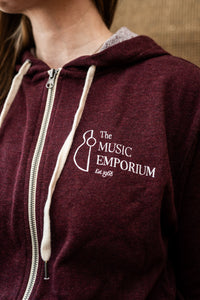 TME Terry Zip Hoodie Burgundy Heather (Unisex)