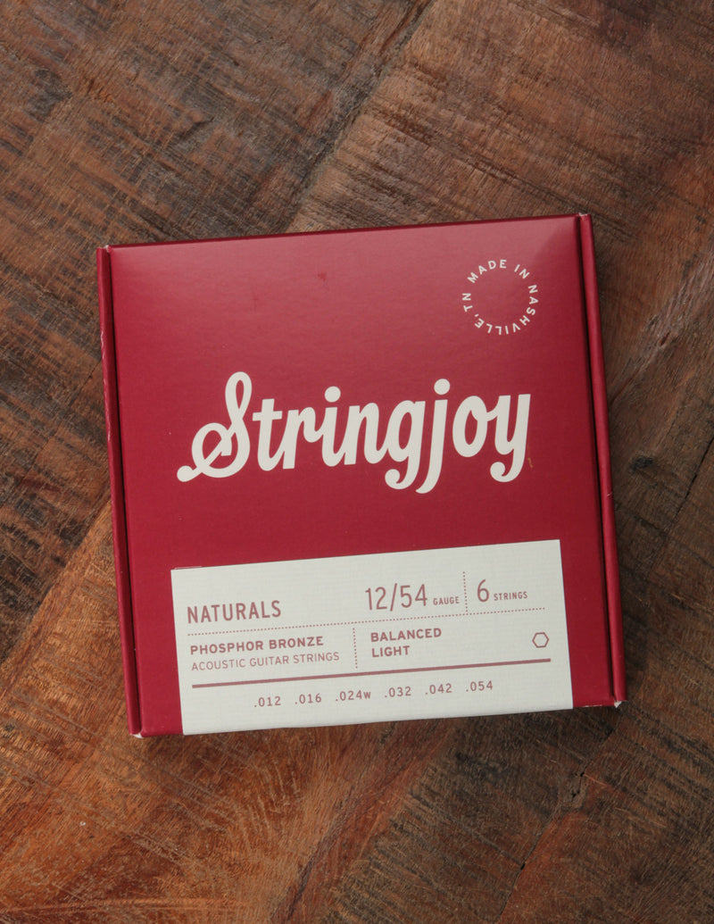 Stringjoy Naturals Light Gauge (12-54) Phosphor Bronze Acoustic Guitar Strings