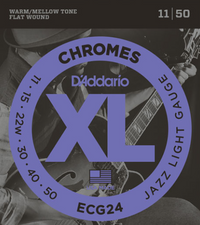 D'Addario ECG24 Chromes Flatwound Jazz Light 11-50