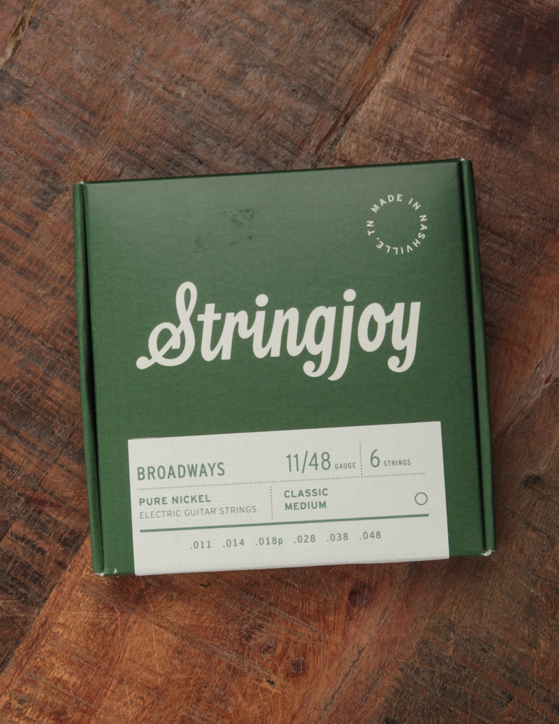 Stringjoy Broadways Classic Medium Gauge (11-48) Pure Nickel Electric Guitar Strings