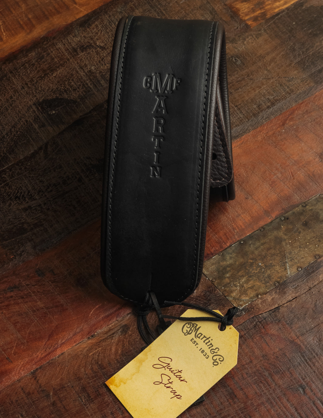 Martin 3” Ball Glove Leather Guitar Strap Black