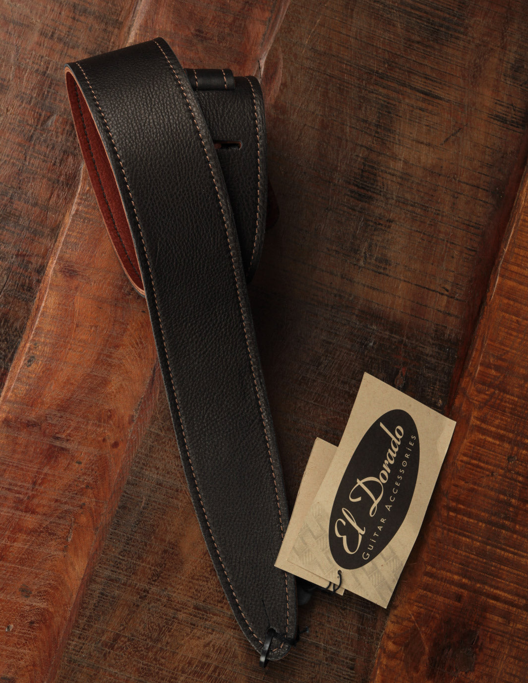El Dorado Durango Suave Black Cognac 2 1/2" Guitar Strap