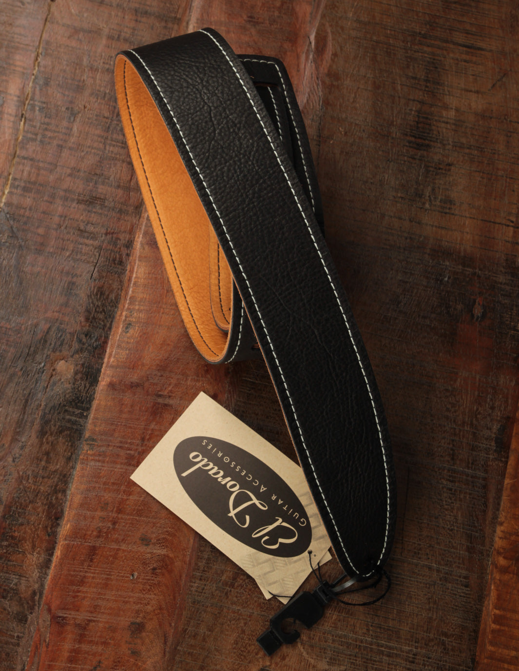 El Dorado Durango Suave Black Tan Guitar Strap