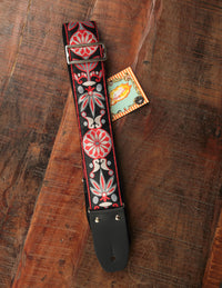 Henry Heller 2" Deluxe Jacquard Guitar Strap Black/Red