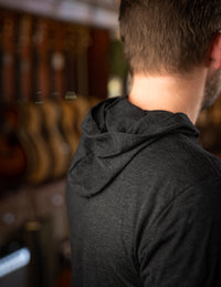 TME Triblend Charcoal Black Long Sleeve Hooded T-Shirt (Unisex)