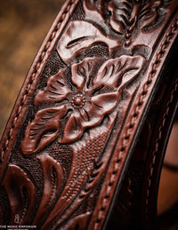 El Dorado Hand-Tooled Wild Rose Durango 2 1/2" Guitar Strap